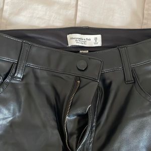 Abercrombie straight leg leather pants
